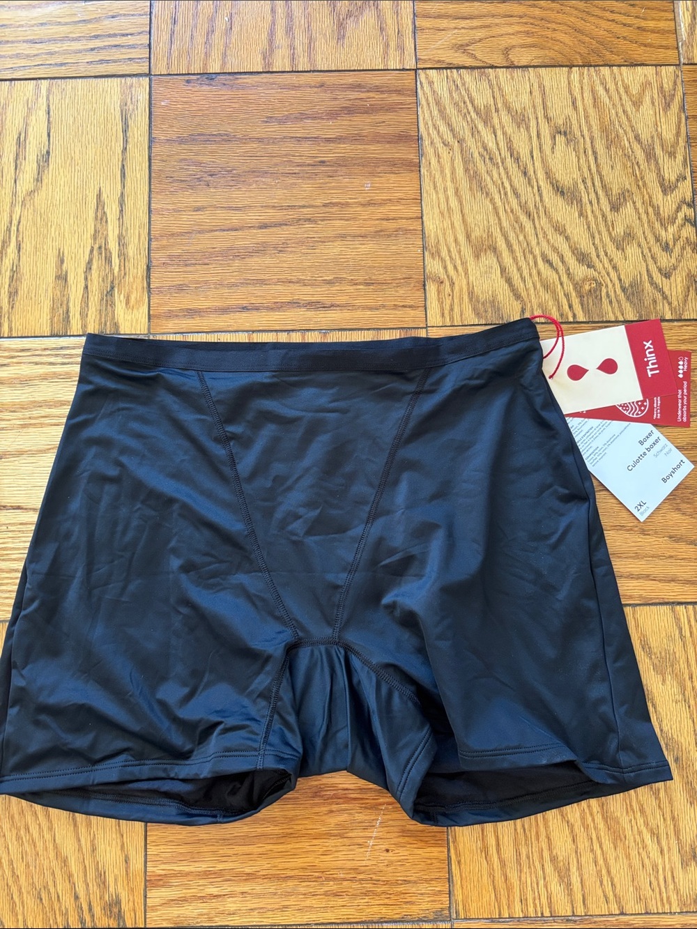 ✨NWT✨Thinx Black Boyshort Culotte Boxer Absorbent Period Briefs Size 2XL